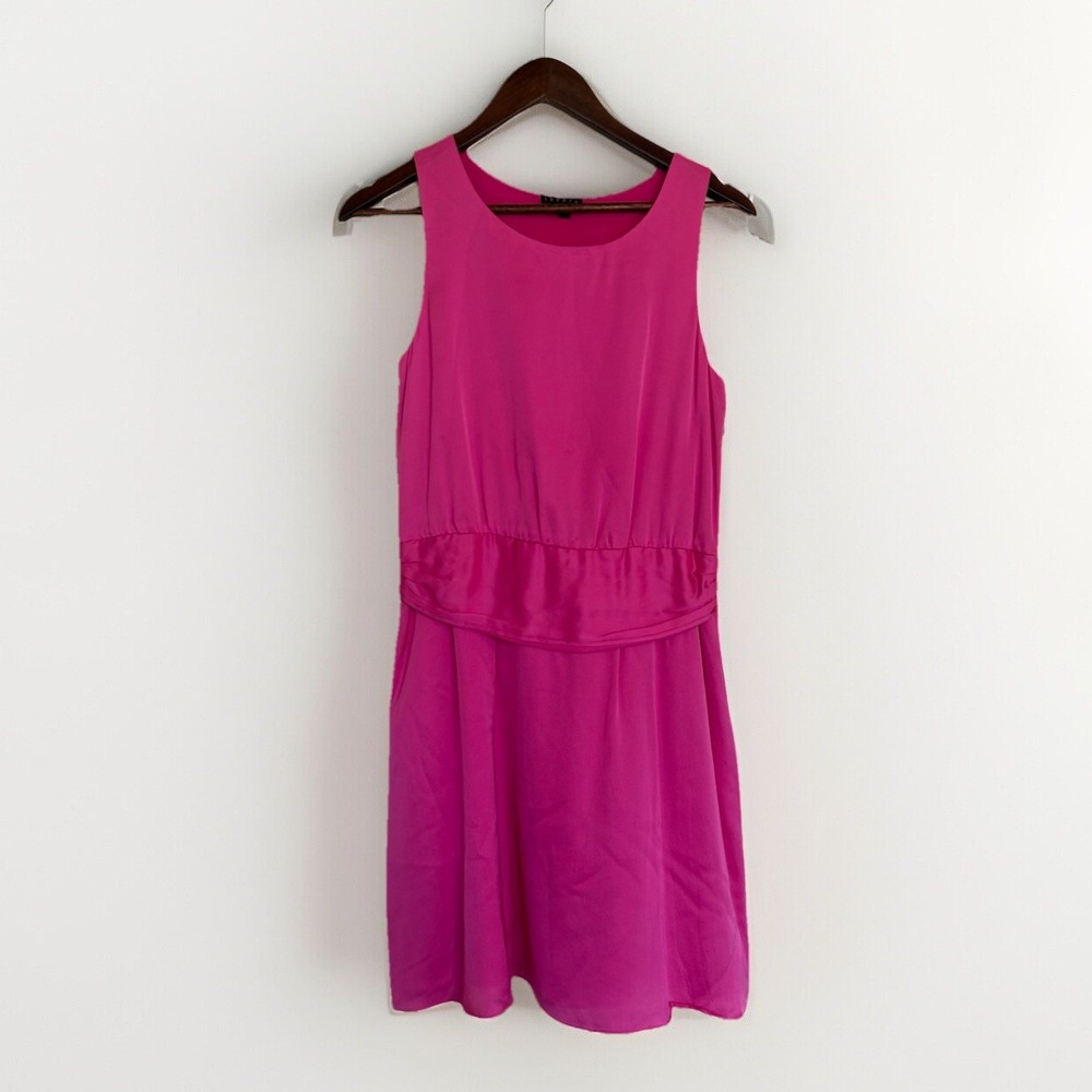 Theory Harida Poignant Pink Silk Mini Dress 4 Luxury Party Spring Preppy